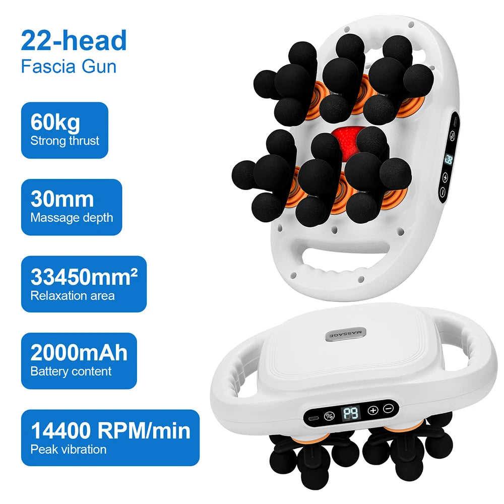 Professional 42-Head High-Frequency Percussion Massage Gun | Deep Tissue Vibration for Full Body & Muscle Relaxation | Pain Relief (Back, Neck, Shoulder)