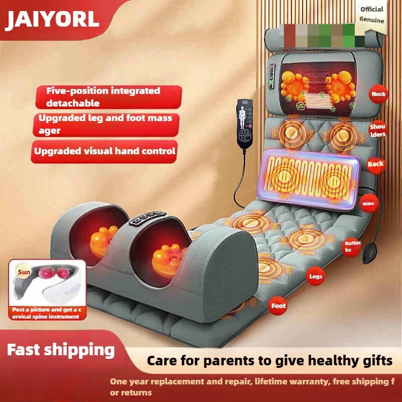 Electric Heated Full Body Massage Mat with Heat | Multi-Zone Kneading, Vibration & Air Compression (Hand Control)