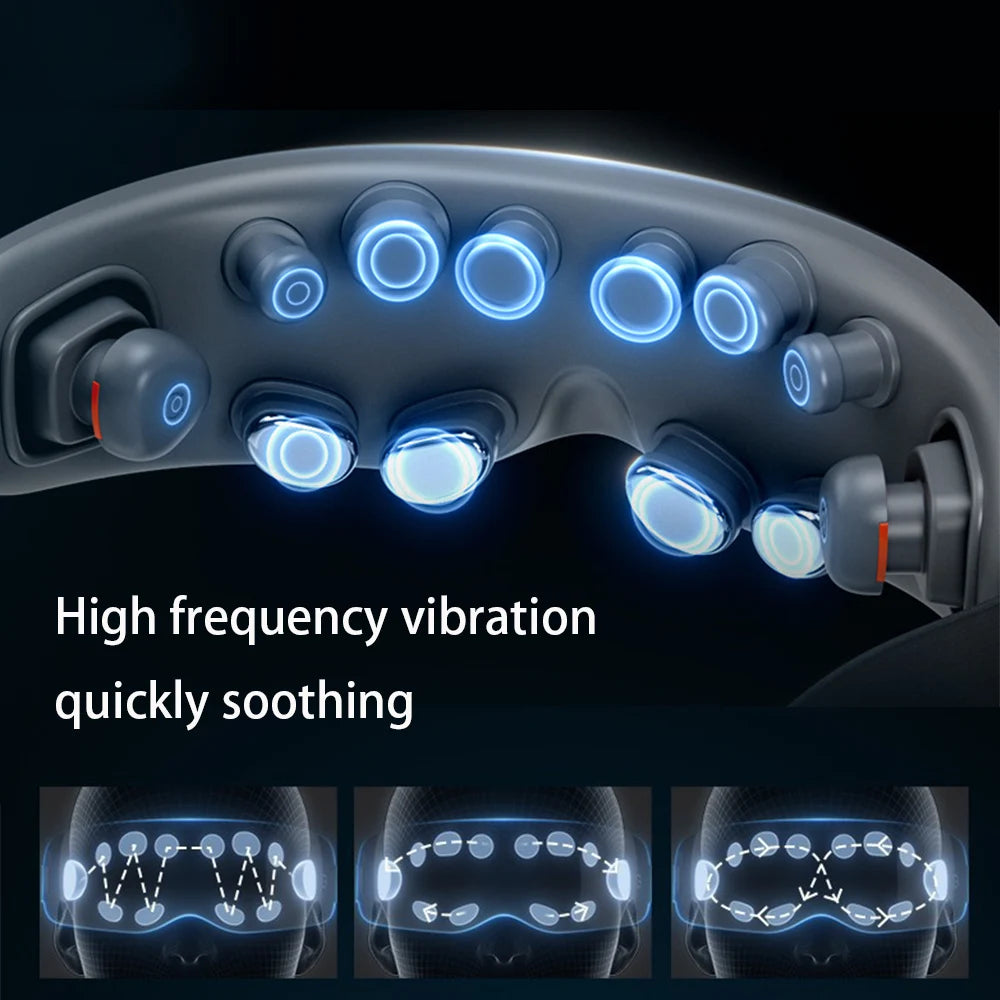 Advanced Electric Heated Eye Massager with 12 Acupressure Heads | Vibration Therapy for Deep Relaxation & Eye Fatigue Relief