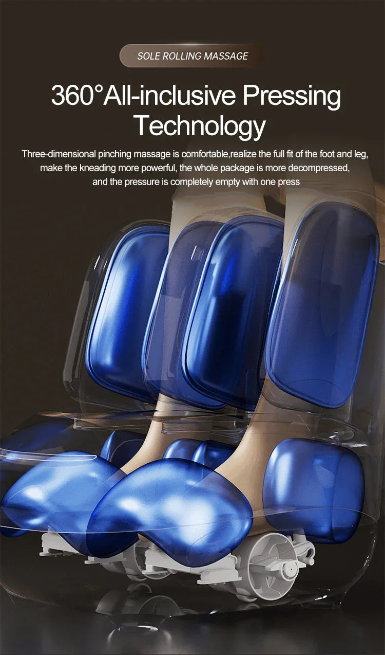 Premium Spa-Quality Electric Foot & Leg Massager with Air Compression, Heat & Vibration | Deep Kneading & Full Wrap Relief