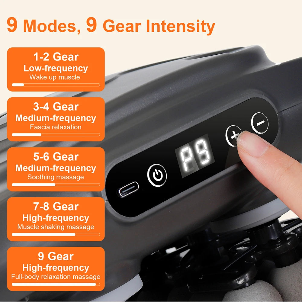 Professional 42-Head High-Frequency Percussion Massage Gun | Deep Tissue Vibration for Full Body & Muscle Relaxation | Pain Relief (Back, Neck, Shoulder)