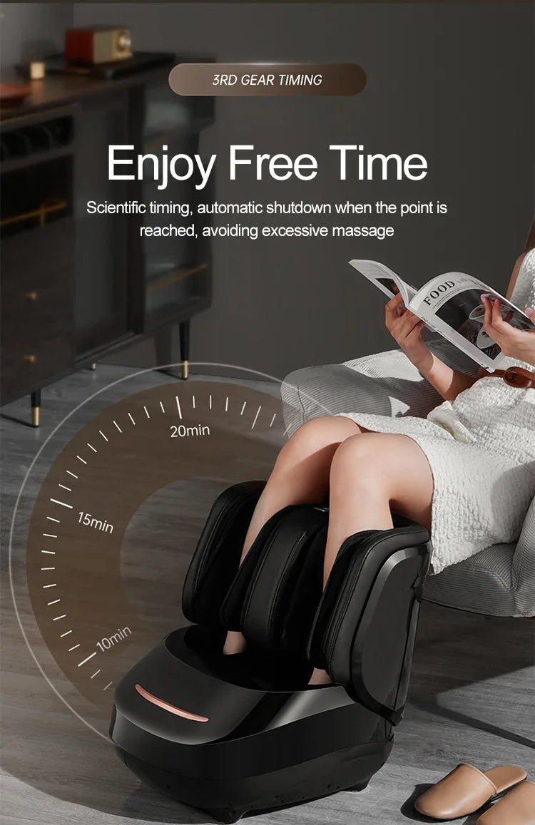 Premium Spa-Quality Electric Foot & Leg Massager with Air Compression, Heat & Vibration | Deep Kneading & Full Wrap Relief