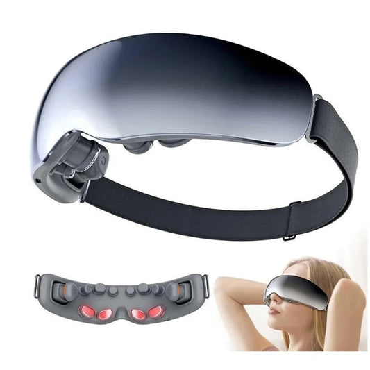 Advanced Electric Heated Eye Massager with 12 Acupressure Heads | Vibration Therapy for Deep Relaxation & Eye Fatigue Relief