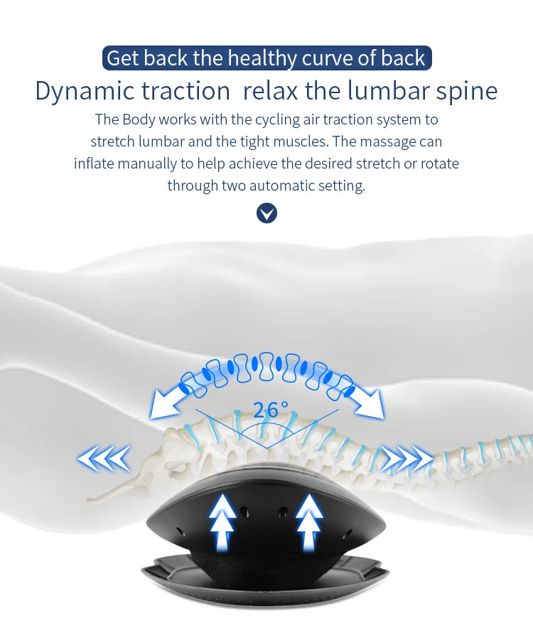 Multi-Level Electric Lumbar Traction Device | Inflatable, Heated Vibration for Back & Spine Relief 
| Multi-Level Vibration, Hot Compress for Lumbar Relief