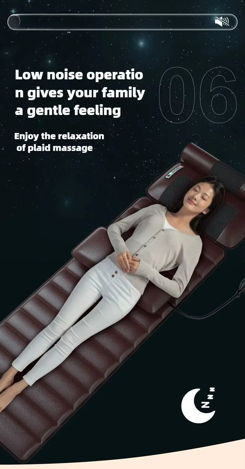 Electric Heated Full Body Massage Mat with Heat | Multi-Zone Kneading, Vibration & Air Compression (Hand Control)