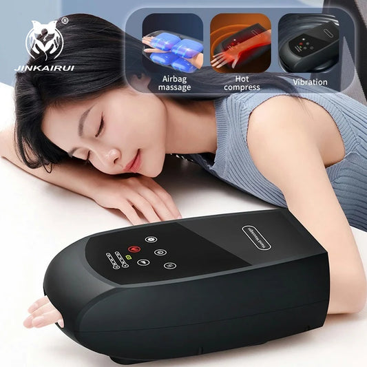 Smart Premium Cordless Electric Hand Massager | Airbag Compression, Warm Heat & Vibration for Finger & Palm Relief [Touchscreen]