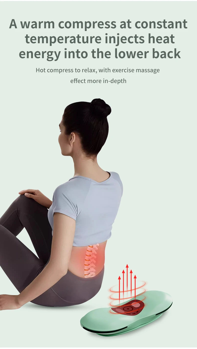 Premium Waist Massager with Heat & Dynamic Stretching | Low-Frequency Vibration & Multi-Axis Motion for Spinal Support | Airbag Traction for Core Relief