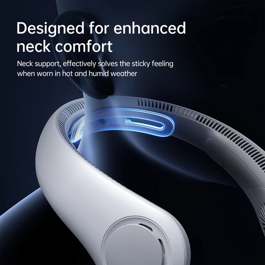 5000mAh High-Capacity Portable Neck Fan | Ergonomic Hands-Free Design, 5-Speed Free Wearable Personal Cooler