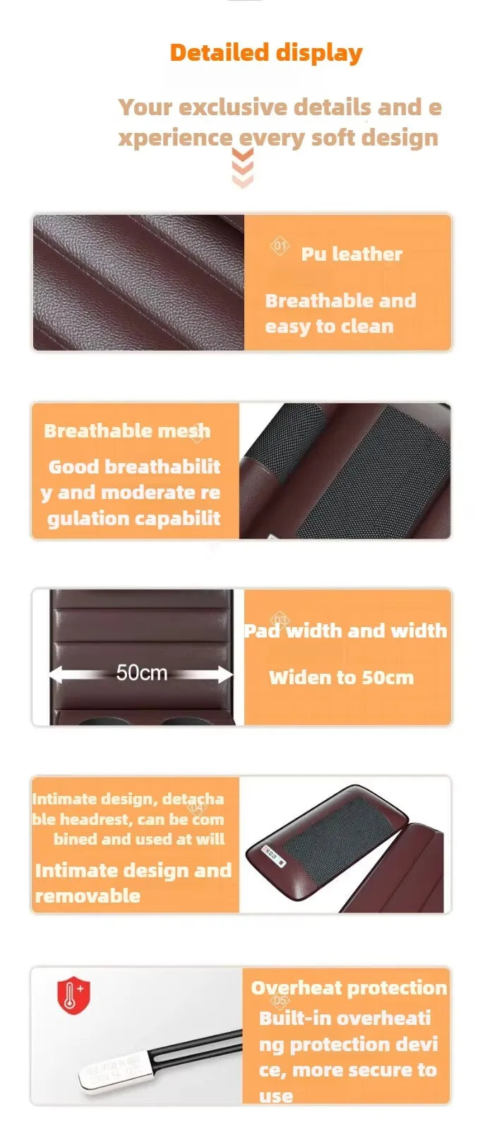 Electric Heated Full Body Massage Mat with Heat | Multi-Zone Kneading, Vibration & Air Compression (Hand Control)