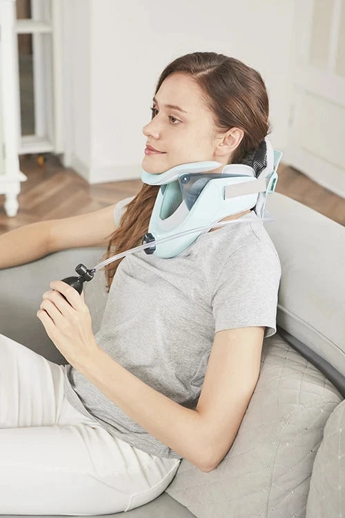 Inflatable Cervical Neck Traction Collar | Adjustable Air Sac Design for Spine Alignment & Home Use