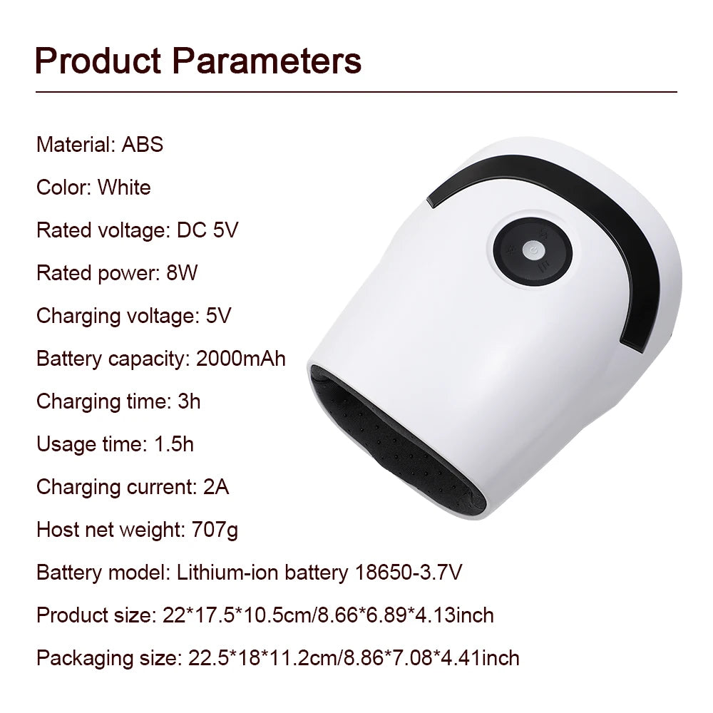 Smart Heated Wireless Electric Hand Massager | Air Compression & Hot Compress for Arthritis, Numbness & Muscle Relief