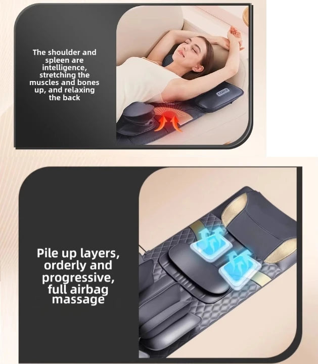 Advanced Heated Full Body Massage Mat | Heated Airbag, Vibration & Swing Motion with Lumbar & Neck Traction (Remote Operated)