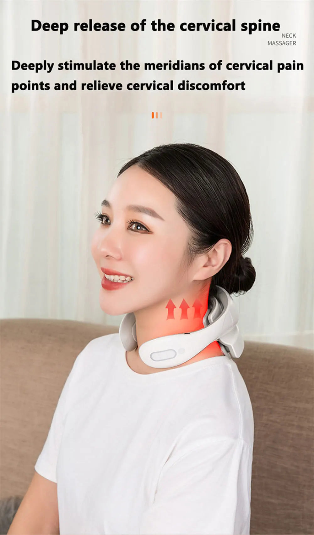 Smart Portable Neck & Shoulder Massager | Heating & Vibration Therapy for Cervical Health Care Device