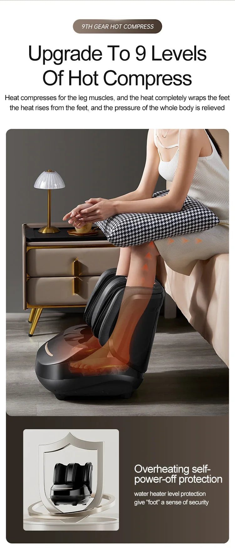 Premium Spa-Quality Electric Foot & Leg Massager with Air Compression, Heat & Vibration | Deep Kneading & Full Wrap Relief