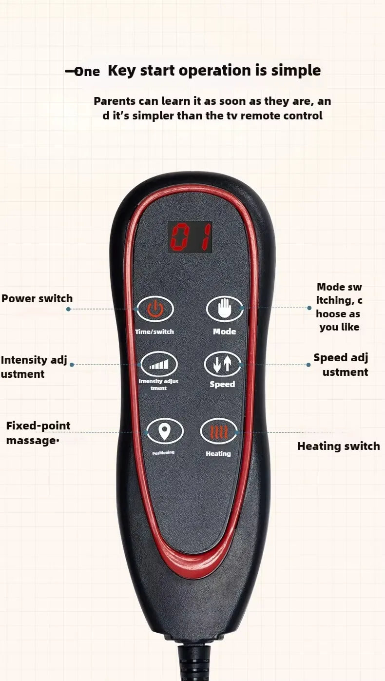 Electric Heated Full Body Massage Mat with Heat | Multi-Zone Kneading, Vibration & Air Compression (Hand Control)
