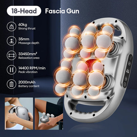 Professional 42-Head High-Frequency Percussion Massage Gun | Deep Tissue Vibration for Full Body & Muscle Relaxation | Pain Relief (Back, Neck, Shoulder)