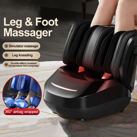 Premium Spa-Quality Electric Foot & Leg Massager with Air Compression, Heat & Vibration | Deep Kneading & Full Wrap Relief