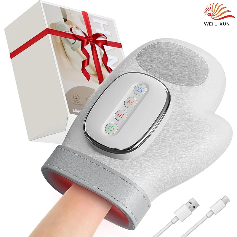 Professional Hand Massager with Heat Compression Therapy, Pain Relief Glove, Arthritis & Wrist Carpal Tunnel Neuropathy Circulat