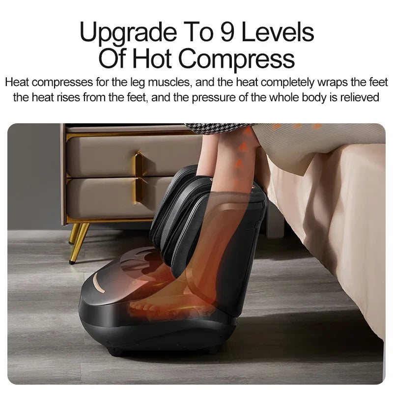 Premium Spa-Quality Electric Foot & Leg Massager with Air Compression, Heat & Vibration | Deep Kneading & Full Wrap Relief