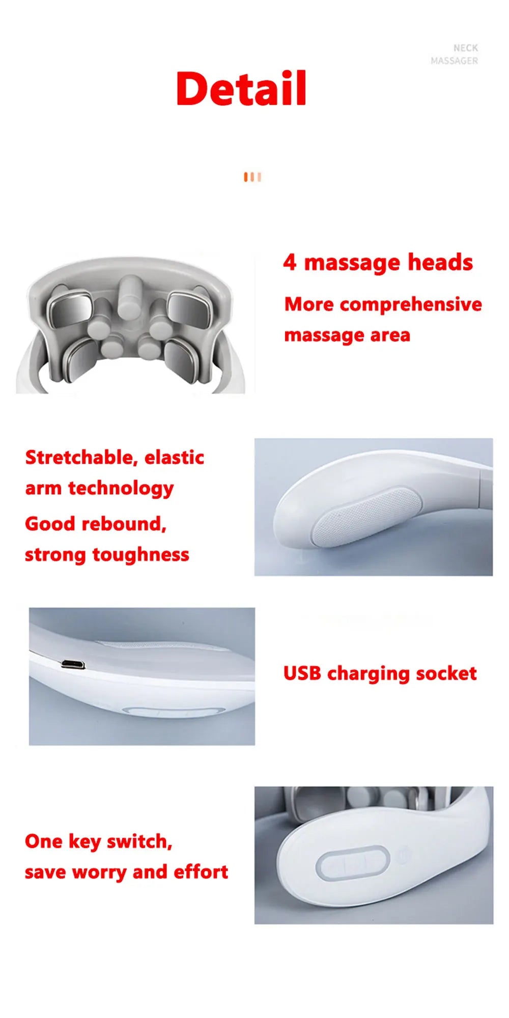 Smart Portable Neck & Shoulder Massager | Heating & Vibration Therapy for Cervical Health Care Device