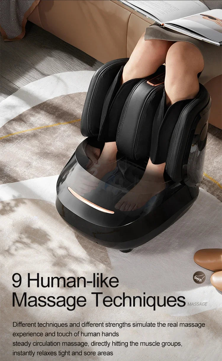 Premium Spa-Quality Electric Foot & Leg Massager with Air Compression, Heat & Vibration | Deep Kneading & Full Wrap Relief