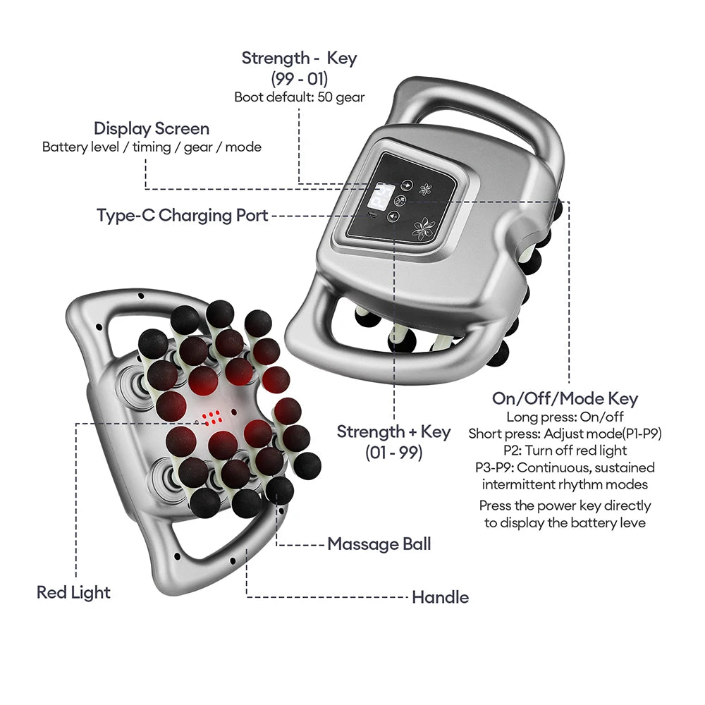 Professional 42-Head High-Frequency Percussion Massage Gun | Deep Tissue Vibration for Full Body & Muscle Relaxation | Pain Relief (Back, Neck, Shoulder)