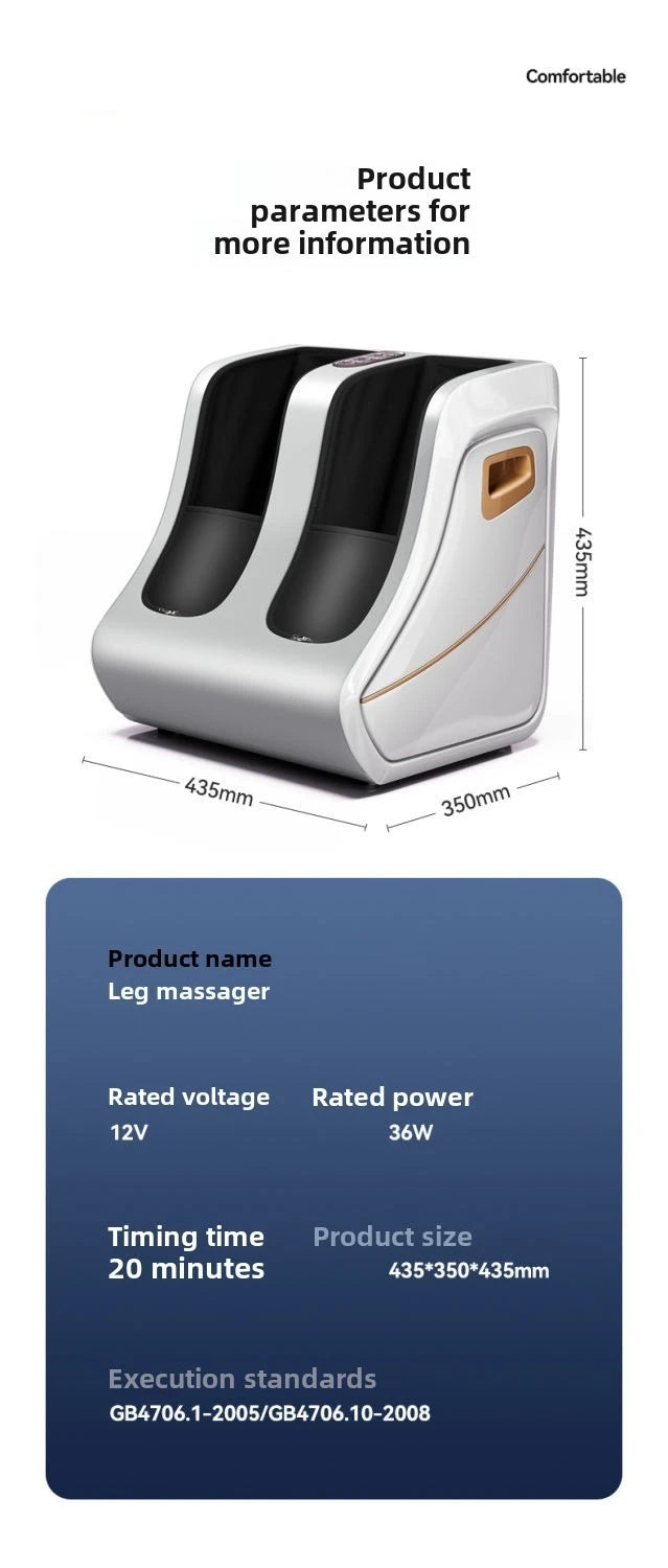 Premium Adjustable Heated Foot & Calf Massager | Shiatsu Deep Kneading, Compression & Vibration for Plantar & Circulation Relief
