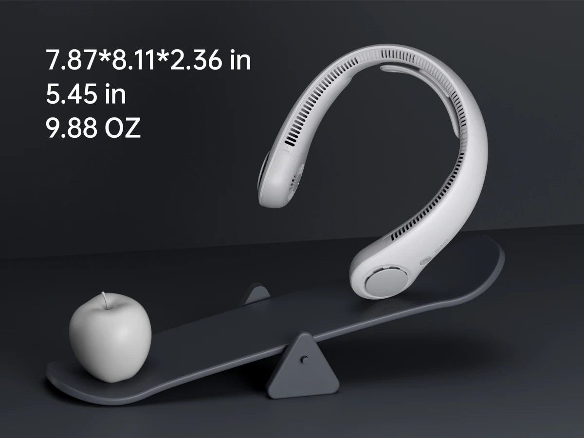 5000mAh High-Capacity Portable Neck Fan | Ergonomic Hands-Free Design, 5-Speed Free Wearable Personal Cooler