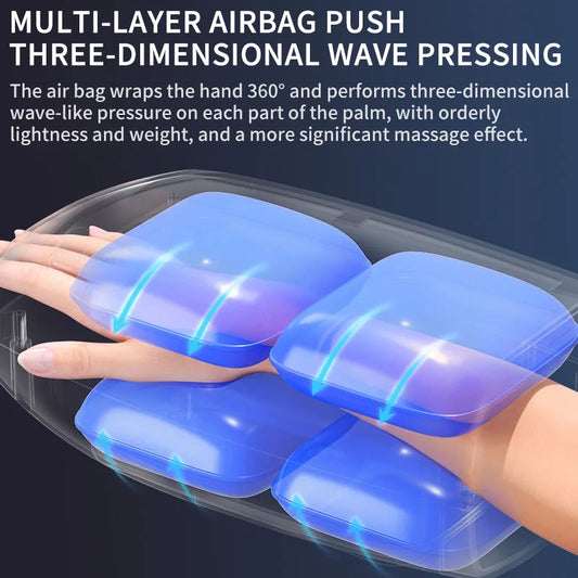 Smart Premium Cordless Electric Hand Massager | Airbag Compression, Warm Heat & Vibration for Finger & Palm Relief [Touchscreen]