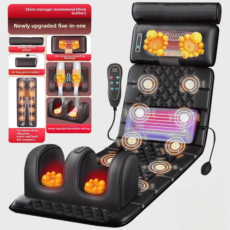 Electric Heated Full Body Massage Mat with Heat | Multi-Zone Kneading, Vibration & Air Compression (Hand Control)