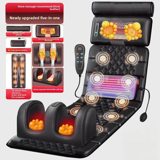 Electric Heated Full Body Massage Mat with Heat | Multi-Zone Kneading, Vibration & Air Compression (Hand Control)