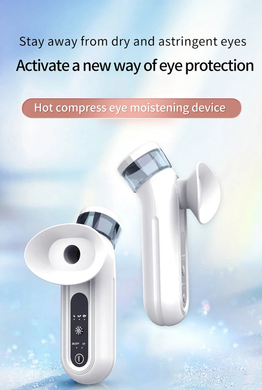 Electric Nano Steam Eye Massager | Hot Compress & Moisturising Spray for Eye Fatigue Relief