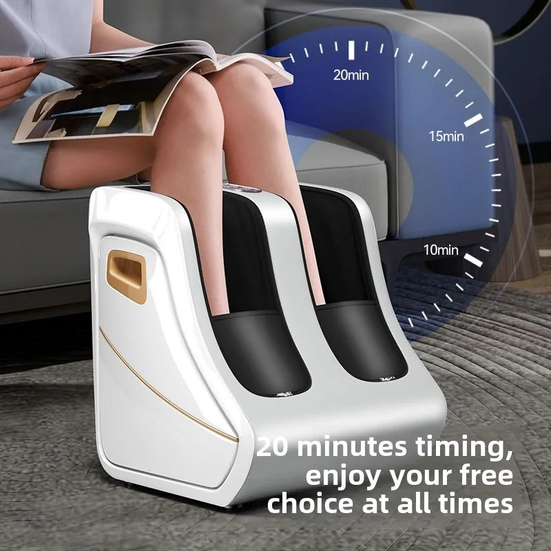 Premium Adjustable Heated Foot & Calf Massager | Shiatsu Deep Kneading, Compression & Vibration for Plantar & Circulation Relief