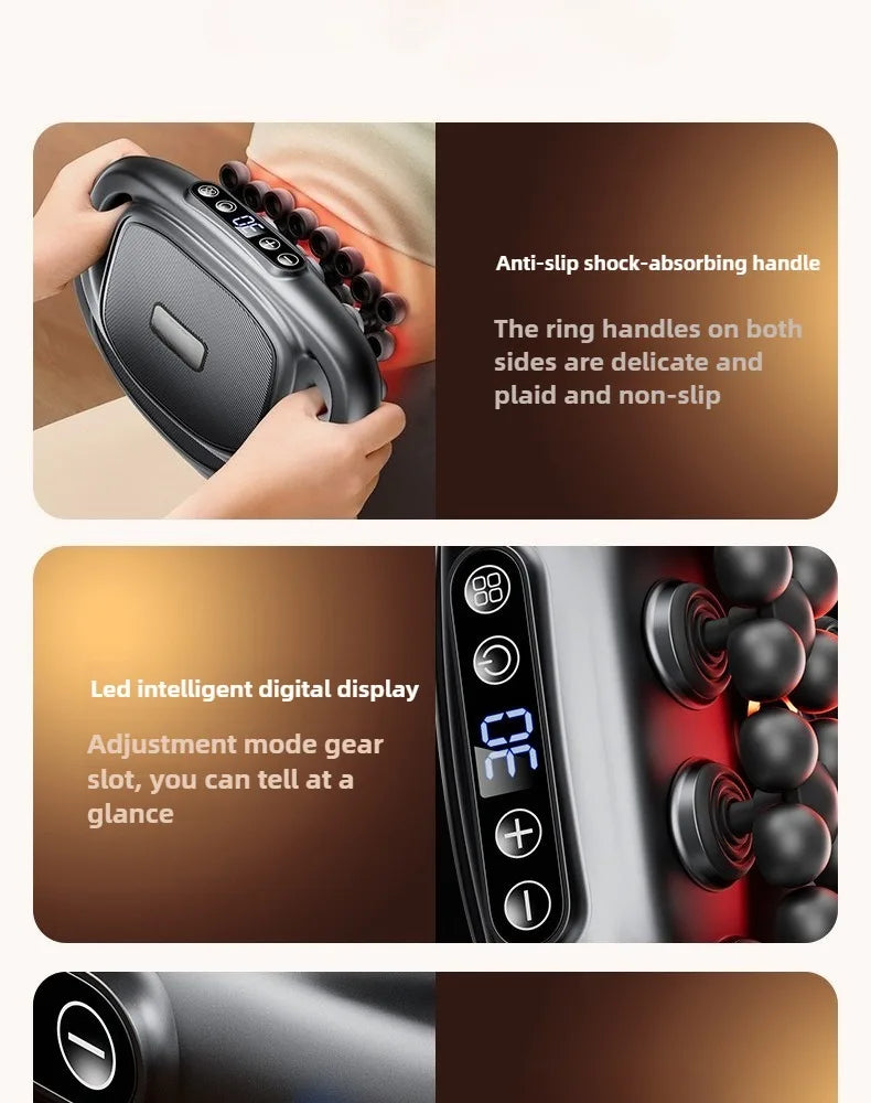 Professional High-Quality 32-Head Deep Tissue Massage Gun | Wireless High-Frequency Vibration with Red Light Therapy for Deep Muscle Relief | Red Light for Full Body Relaxation