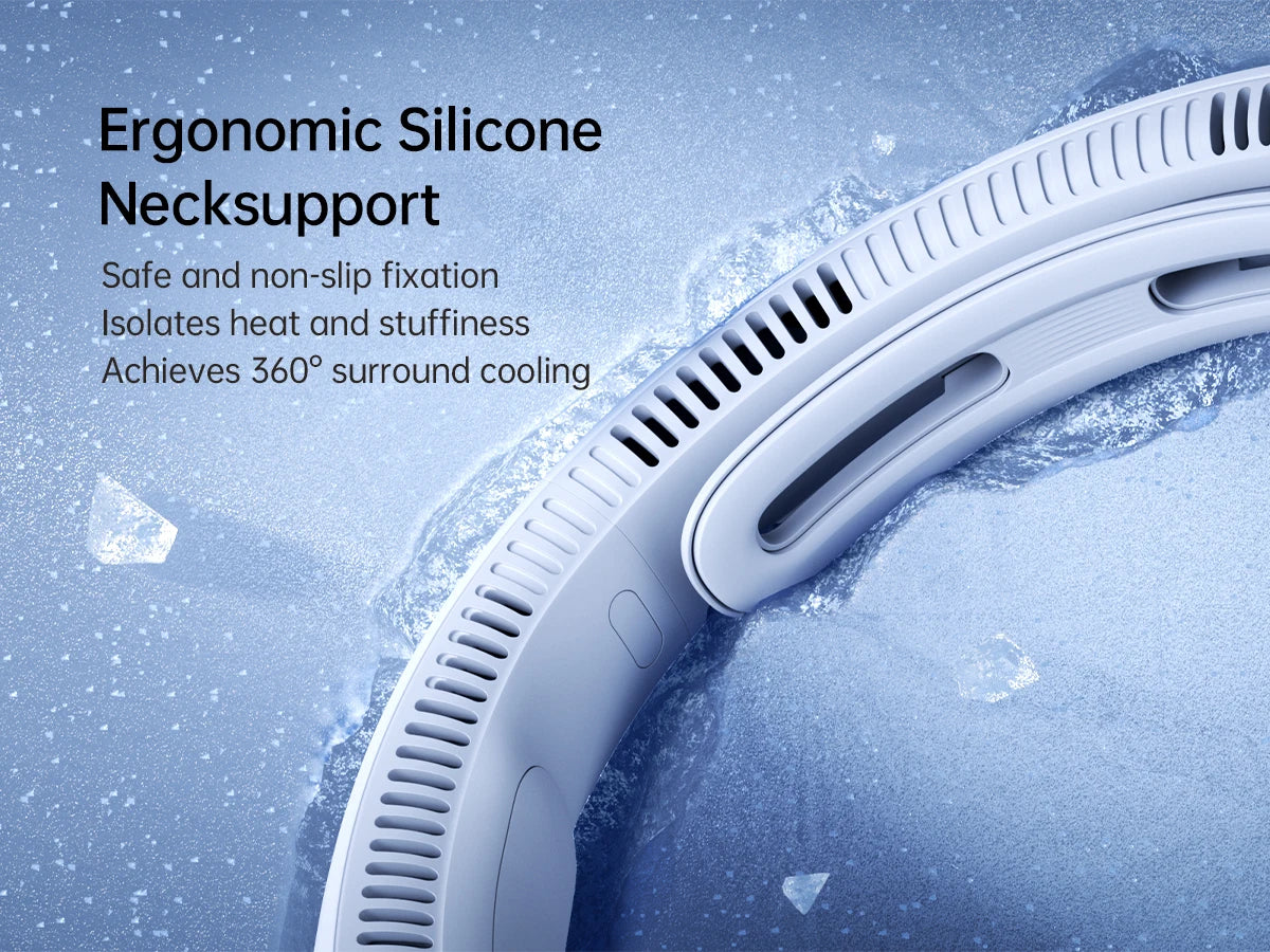5000mAh High-Capacity Portable Neck Fan | Ergonomic Hands-Free Design, 5-Speed Free Wearable Personal Cooler