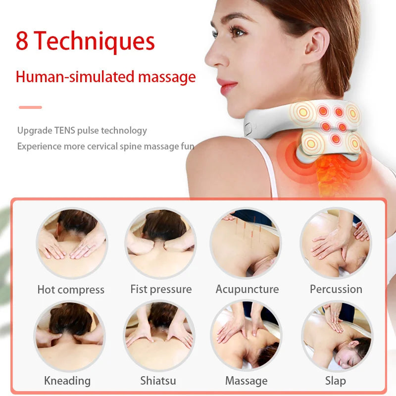 Smart Portable Neck & Shoulder Massager | Heating & Vibration Therapy for Cervical Health Care Device