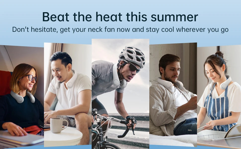 5000mAh High-Capacity Portable Neck Fan | Ergonomic Hands-Free Design, 5-Speed Free Wearable Personal Cooler