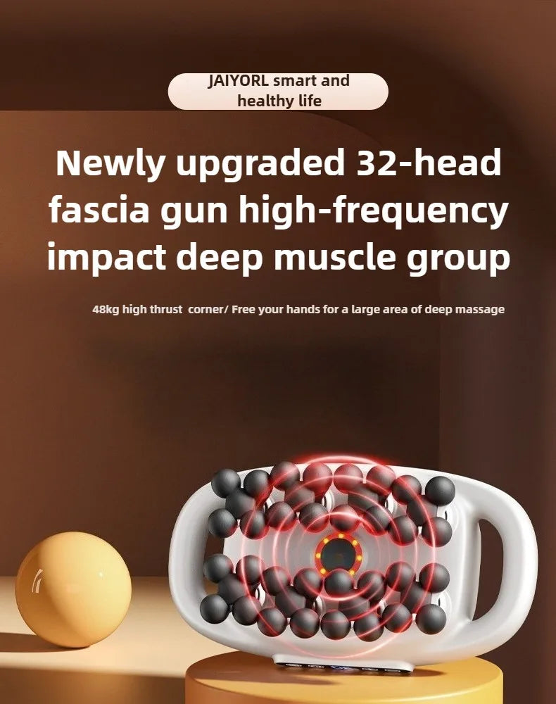 Professional High-Quality 32-Head Deep Tissue Massage Gun | Wireless High-Frequency Vibration with Red Light Therapy for Deep Muscle Relief | Red Light for Full Body Relaxation