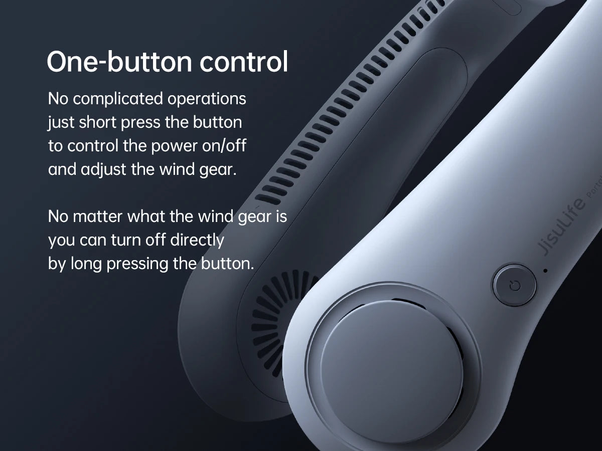 5000mAh High-Capacity Portable Neck Fan | Ergonomic Hands-Free Design, 5-Speed Free Wearable Personal Cooler