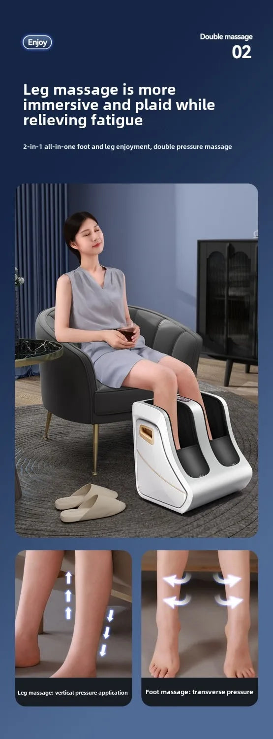 Premium Adjustable Heated Foot & Calf Massager | Shiatsu Deep Kneading, Compression & Vibration for Plantar & Circulation Relief