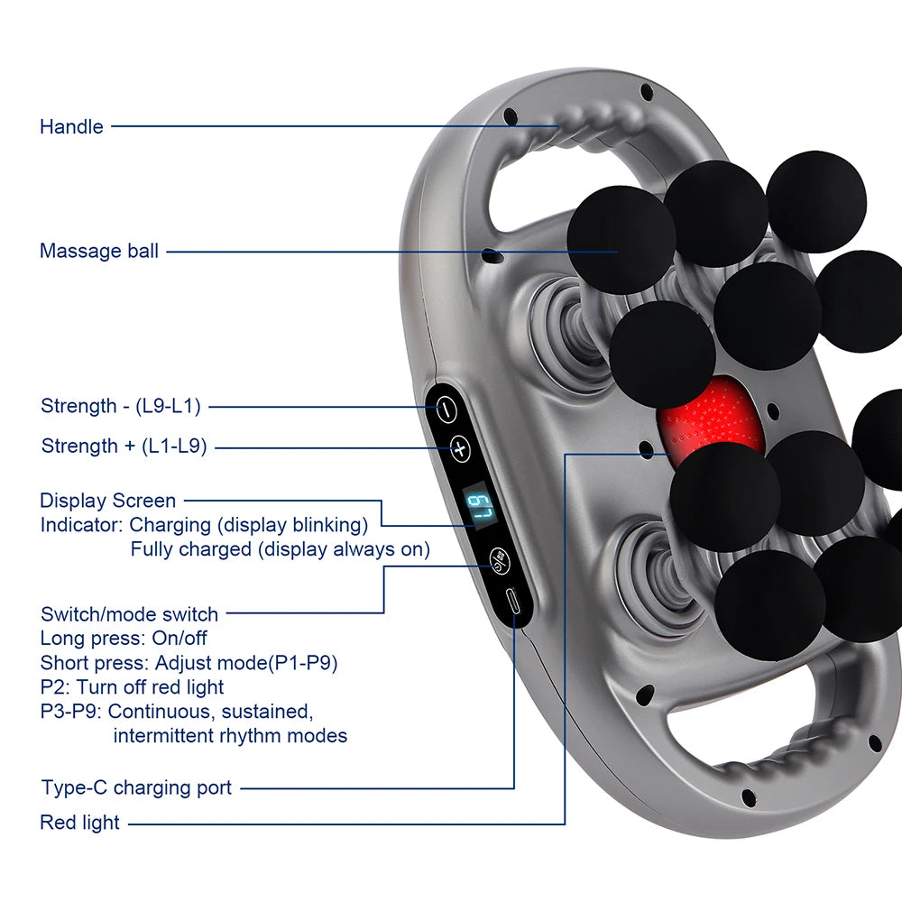 Professional 42-Head High-Frequency Percussion Massage Gun | Deep Tissue Vibration for Full Body & Muscle Relaxation | Pain Relief (Back, Neck, Shoulder)
