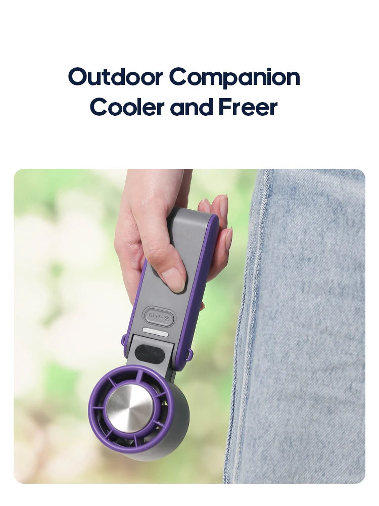 High-Speed 3600mAh Rechargeable Handheld Fan | 100-Level Precise Speed Control, Foldable Turbo Fan for Portable Outdoor Cooling
