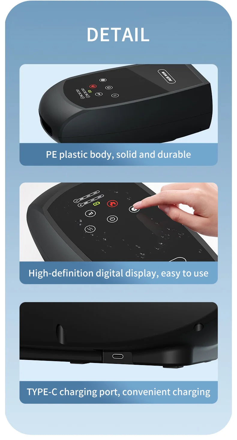 Smart Premium Cordless Electric Hand Massager | Airbag Compression, Warm Heat & Vibration for Finger & Palm Relief [Touchscreen]