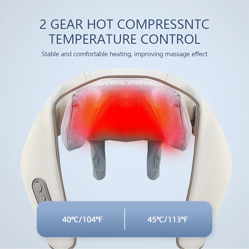 Targeted Relief 26W Brushless Motor Wireless Neck & Shoulder Kneading Massager | Portable Back Massage Shawl
