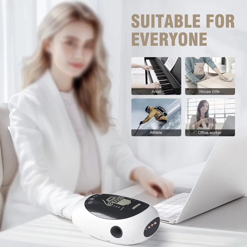 Portable Cordless Electric Hand Massager with Heat Compression | Point Therapy for Carpal Tunnel & Pain Relief