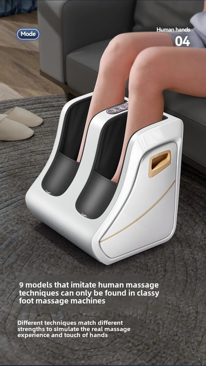 Premium Adjustable Heated Foot & Calf Massager | Shiatsu Deep Kneading, Compression & Vibration for Plantar & Circulation Relief