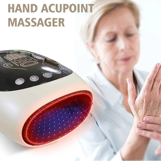 Portable Cordless Electric Hand Massager with Heat Compression | Point Therapy for Carpal Tunnel & Pain Relief