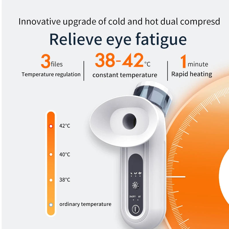 Electric Nano Steam Eye Massager | Hot Compress & Moisturising Spray for Eye Fatigue Relief