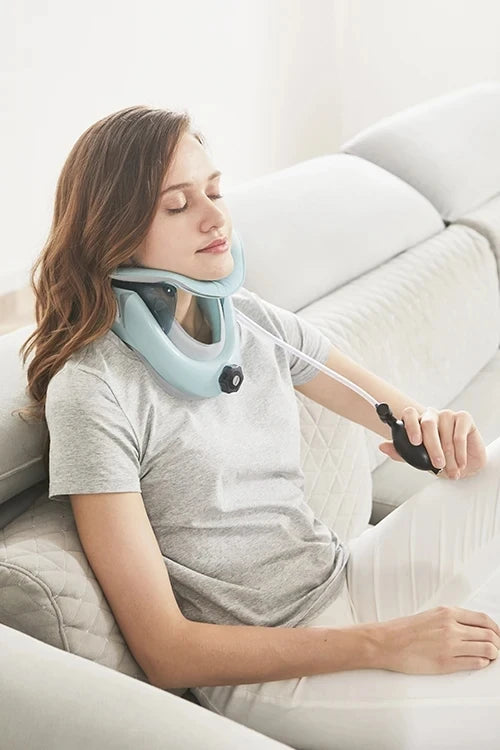 Inflatable Cervical Neck Traction Collar | Adjustable Air Sac Design for Spine Alignment & Home Use