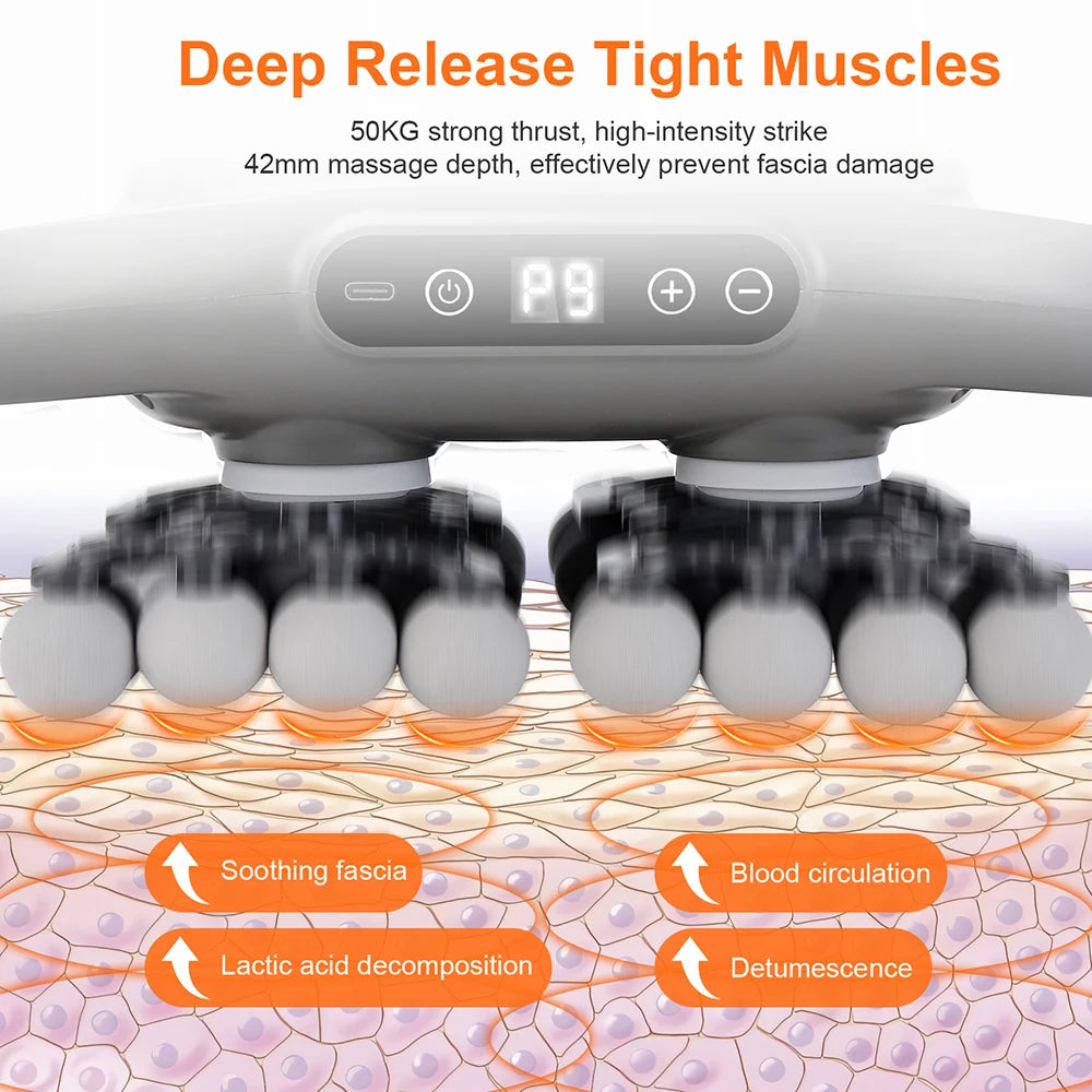 Professional 42-Head High-Frequency Percussion Massage Gun | Deep Tissue Vibration for Full Body & Muscle Relaxation | Pain Relief (Back, Neck, Shoulder)